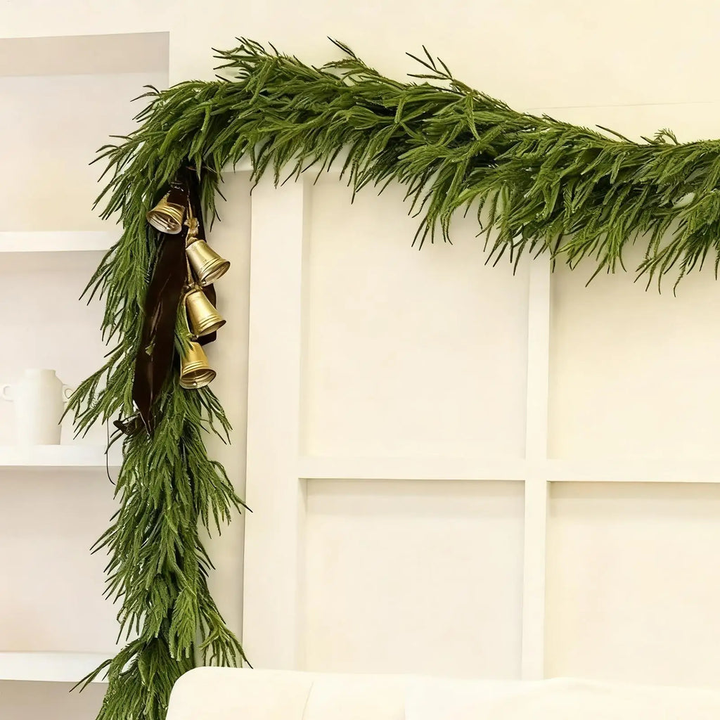 Faux Cedar Garland Holiday Atmosphere Props Artificial Greenery Garland For Winter For Outdoor Indoor Porches Front Door Living