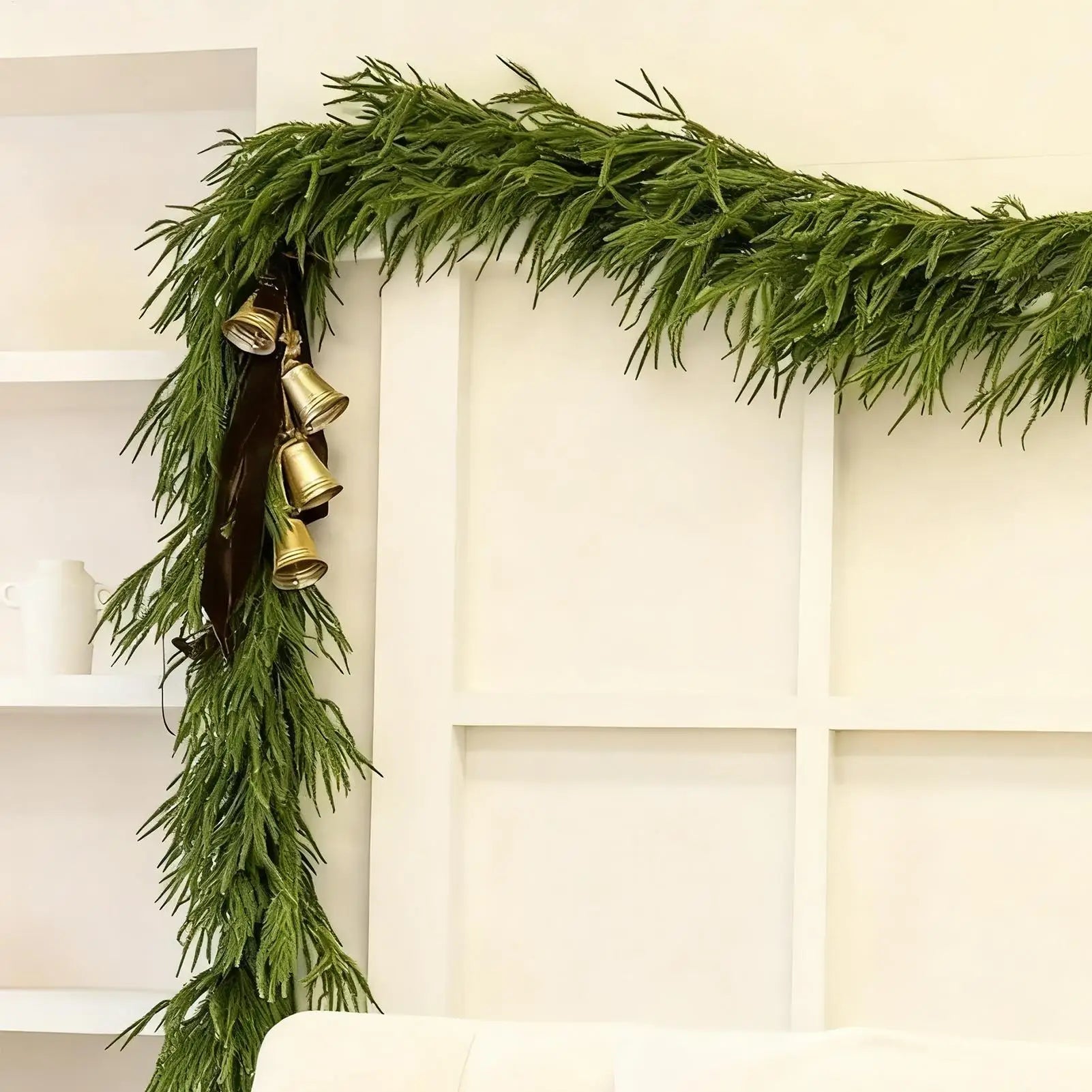 Faux Cedar Garland Holiday Atmosphere Props Artificial Greenery Garland For Winter For Outdoor Indoor Porches Front Door Living