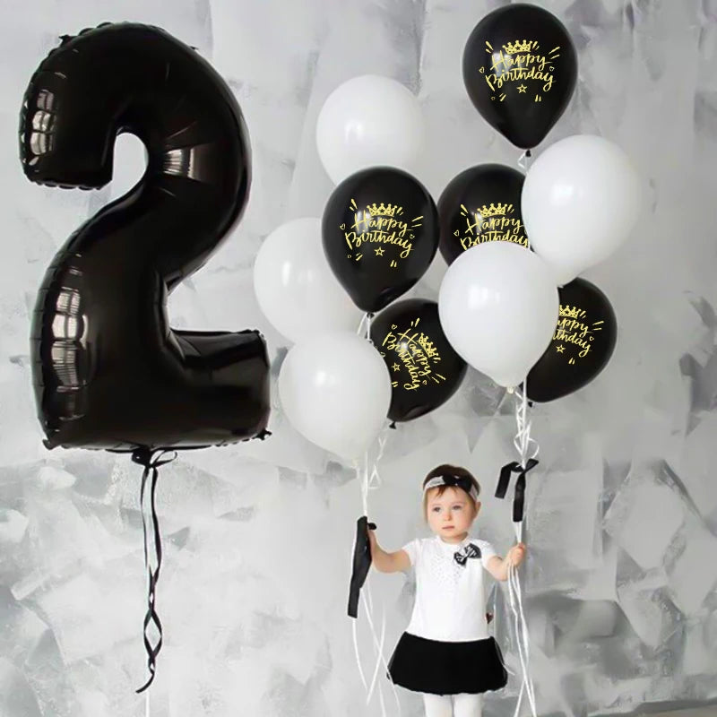 10Pcs/set Happy Birthday Latex Balloons 12inch Helium Confetti Air Globos Kids Adult Birthday Party Decoration Supplies