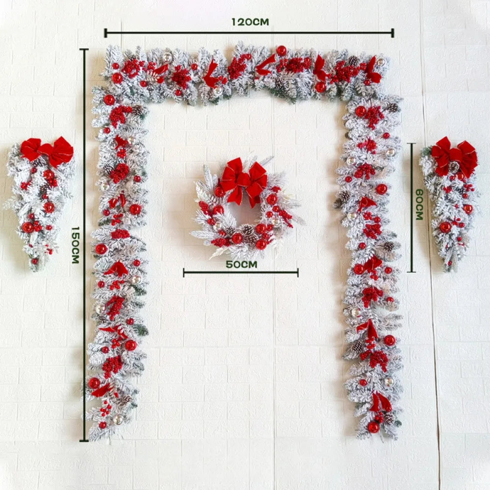 2024 front door Christmas wreath decoration upside down tree vine Christmas door and window decoration supplies