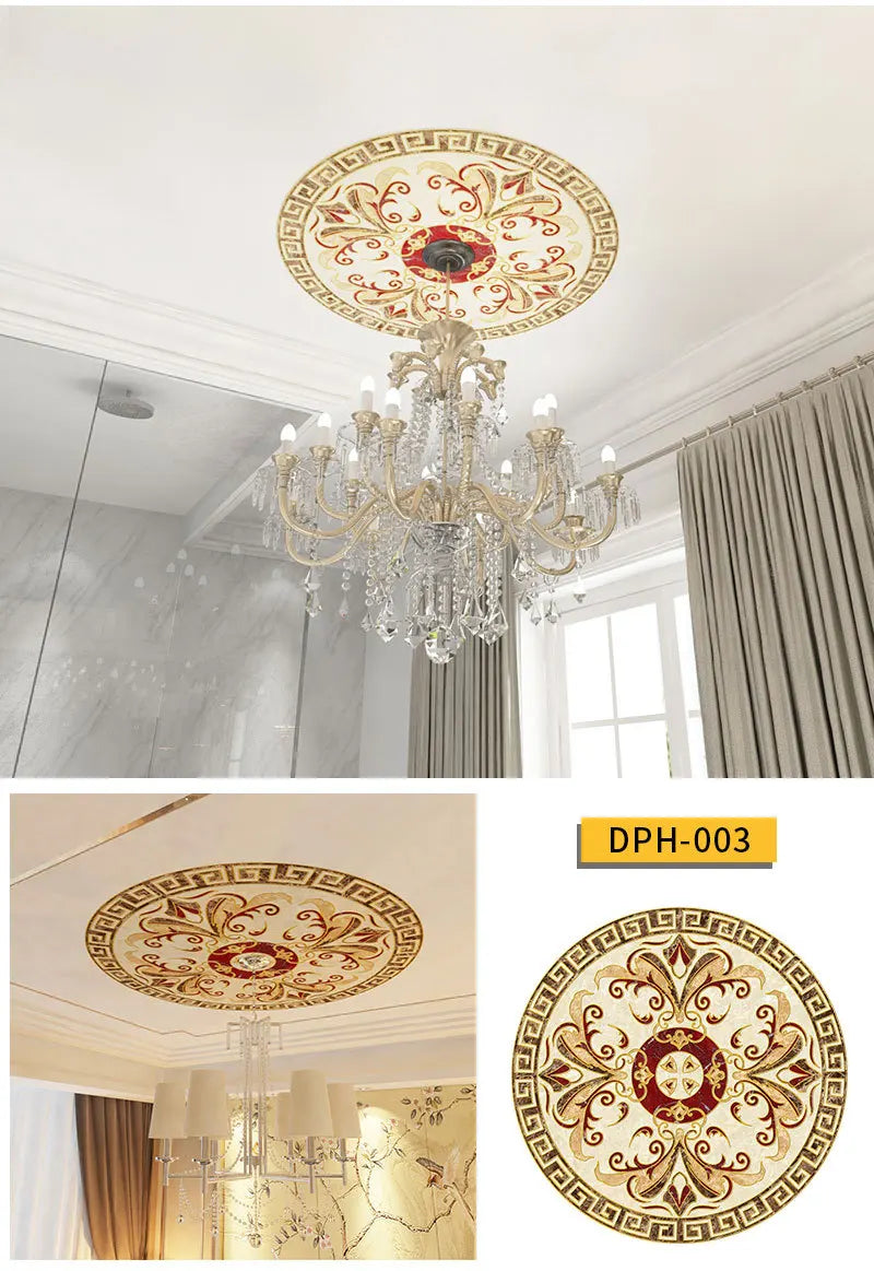 Creativity Ceiling Decorative Parquet Floor Ceiling Lamp Decorative Cover Waterproof Self-adhesive Stickers Living room Decorate