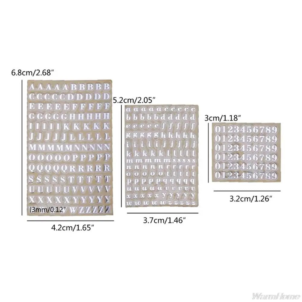 decoration Epoxy Resin Filler English Letters Gold&silver Number Sticker Epoxy filling sticker Labels Stickers Alphabet Sticker