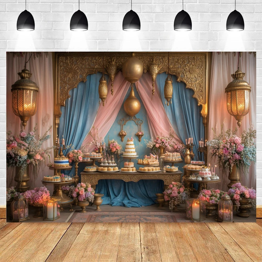 Eid Ramadan Mubarak Backdrop Morocco Night Islamic Muslim Festival Party Decor Family Photo Photography Background Photostudio