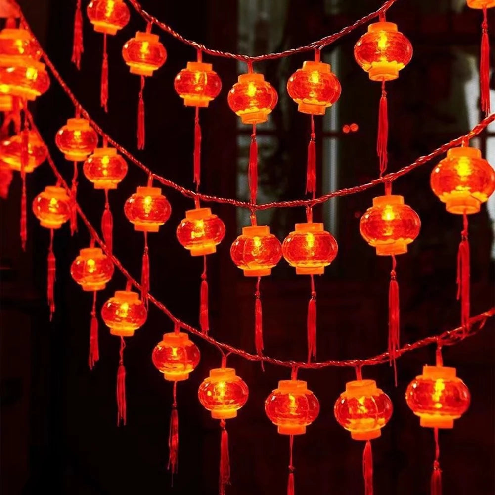 1PC LED Red Lanterns String Lights, 20LED Chinese Style Fairy String Lights Battery Operated Hanging Lanterns String Lights