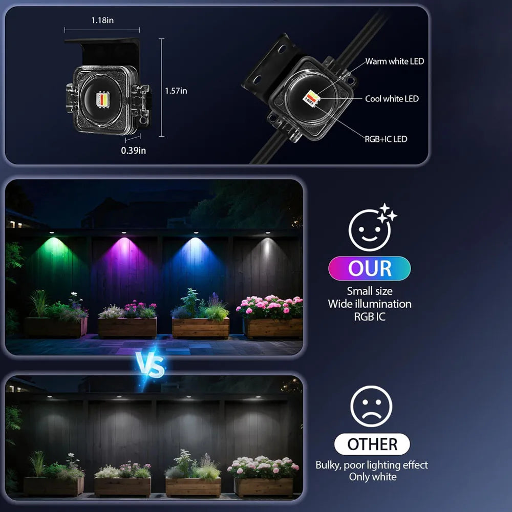 Smart LED Permanent Outdoor Light, 300ft 180LEDs RGBIC Eaves Lights, IP67 Waterproof for New Year and Christmas Home Decor