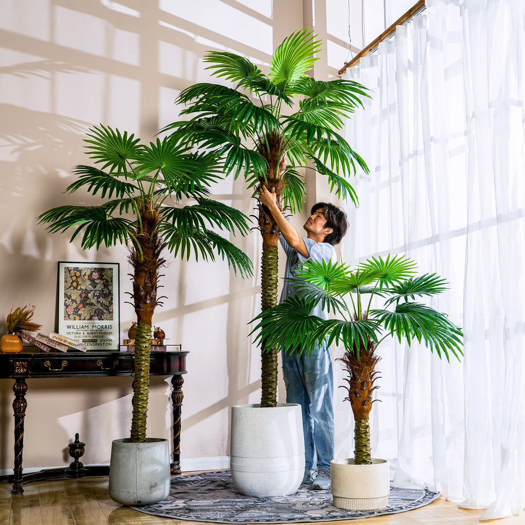 Large Simulation Palm Tree Loose Tail Sunflower Tropical Green Plant False Tree Indoor and Outdoor Decoration Landscape