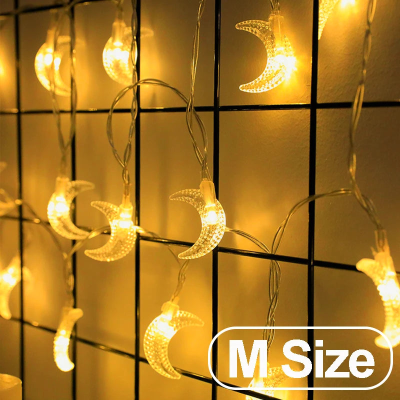 LED Moon & Star String Lights – Eid Ramadan Home Decoration