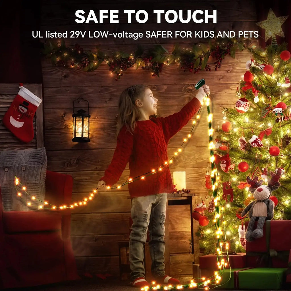 2.1M Christmas Tree LED String Lights App Control Garland LED Star String Waterfall DIY Xmas Tree Lights Festival Decoration