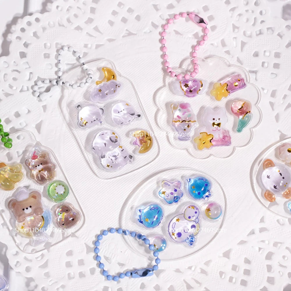 Embossed Animal 3D Crystal Sticker DIY Crafts PVC Cartoon Animal Sticker Melody Relief Decorative Sticker Water Cup Decoration