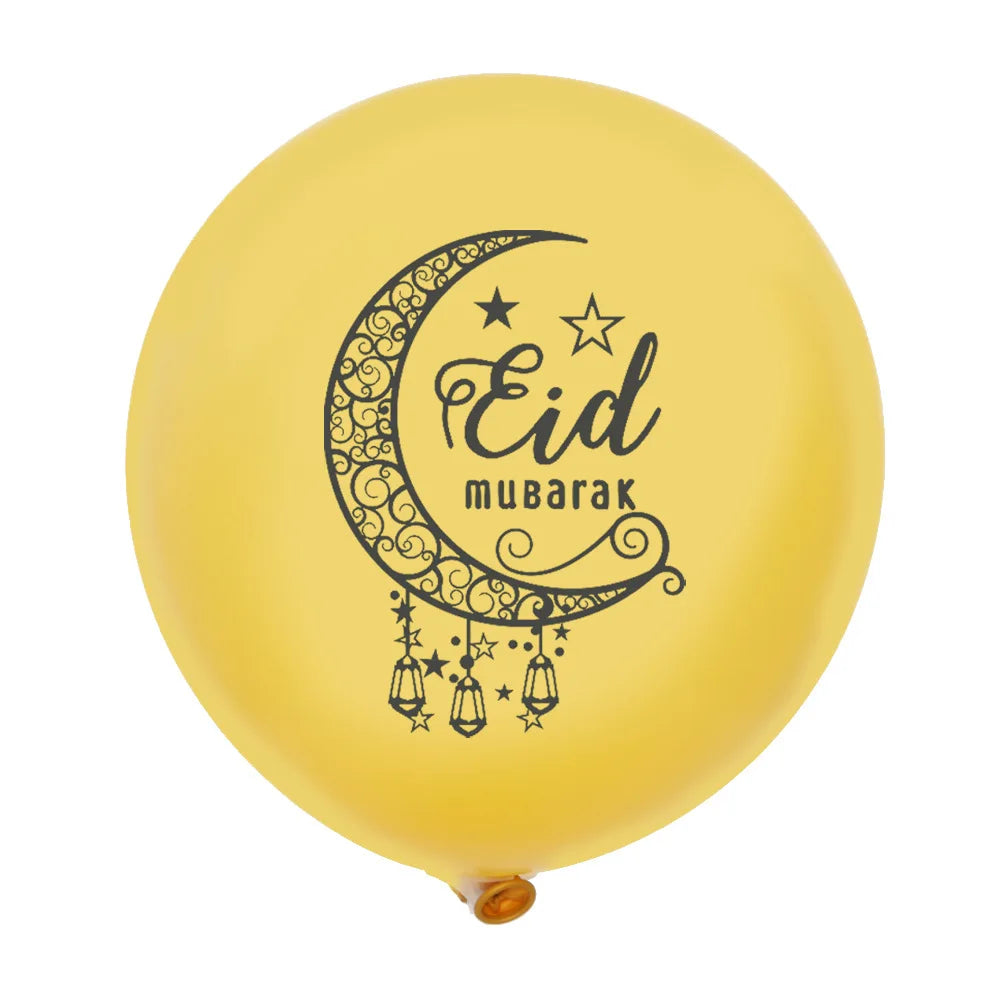 10Pcs Eid Mubarak Latex Balloon Ramadan Kareem Decoration Air Globos Ramadan Mubarak Muslim Islamic Festival Party Supplies 2024