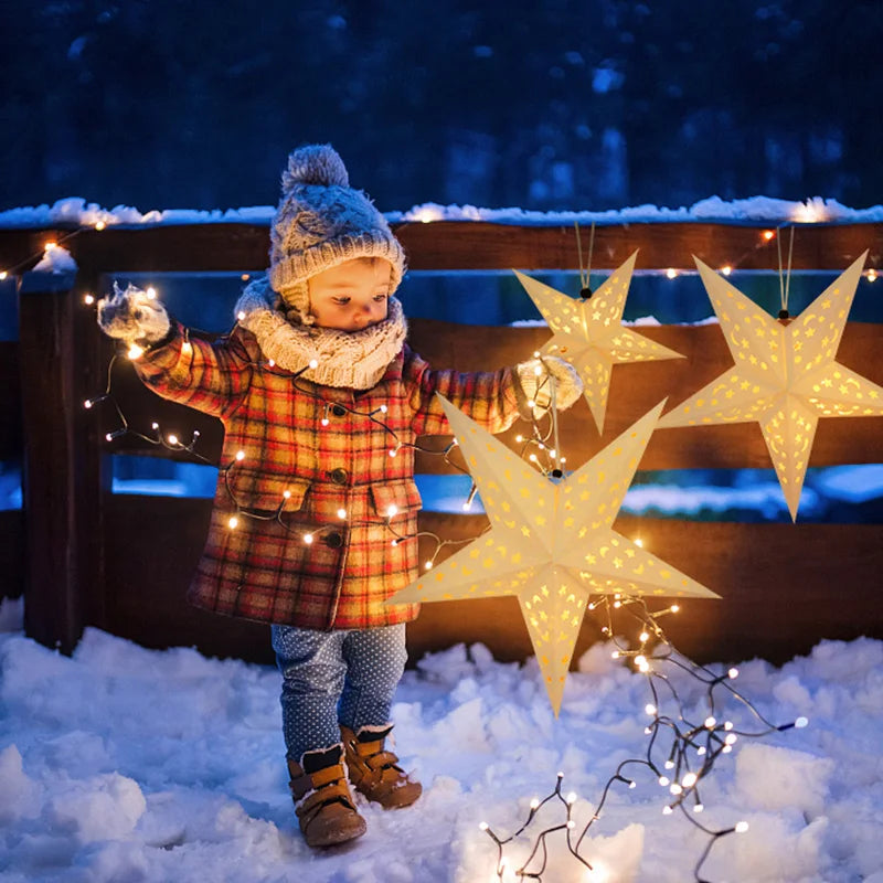 30-60cm Hollow Star Lights Eid Mubarak LED Star Lantern Pendants Ramadan Wedding Decoration Islamic Muslim Party Home Decor Gift