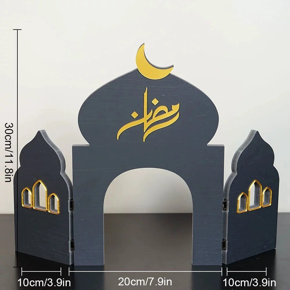 Umrah Arch Decoration Eastern Calendar Festival PVC Desktop Home Decor Calendar Stand 2026 Happy Days Of Ramadan Party DIY