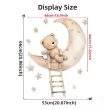 1Pc Cartoon Animal Star Moon Cat Rabbit Bear Wall Stickers for Room Decoration Living Room Decor for House