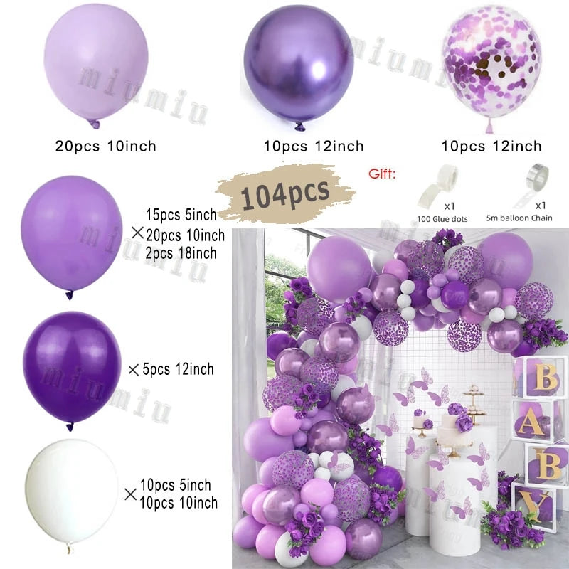 Macaron Pink Balloon Garland Arch Kit Wedding Birthday Party Decor Kids Rose Gold Latex Balloons Baby Shower Decorations Chain