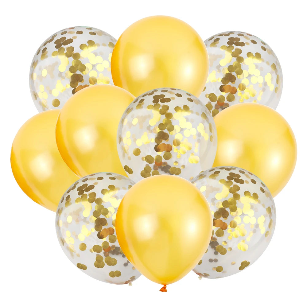Heart Star Balloon Metallic Balloons 14pcs Gold Red Blue Pink Confetti Baloon Set For Happy Birthday Baby Shower Wedding Globos