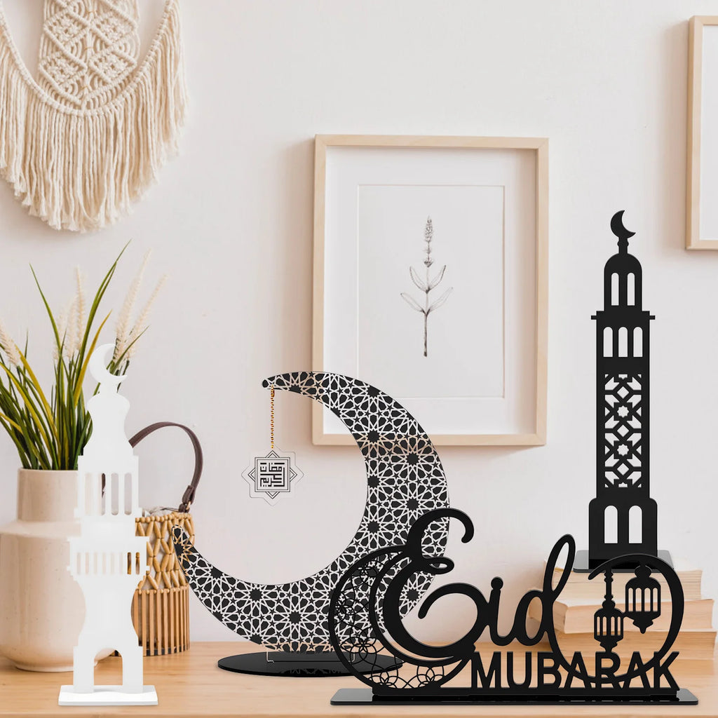 Eid al-Fitr Acrylic Ornament Eid Mubarak Home Party Decoration Islamic Muslim Party Supplies Moon Fasting Tower Decor Gift 2026