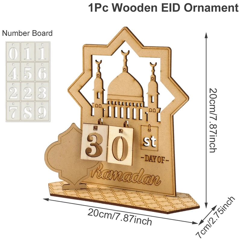 Acrylic Ramadan Countdown Calendar Ornaments Gifts Eid Mubarak Ramadan Decor For Home 2025 Kareem Islam Muslim Party Supplies