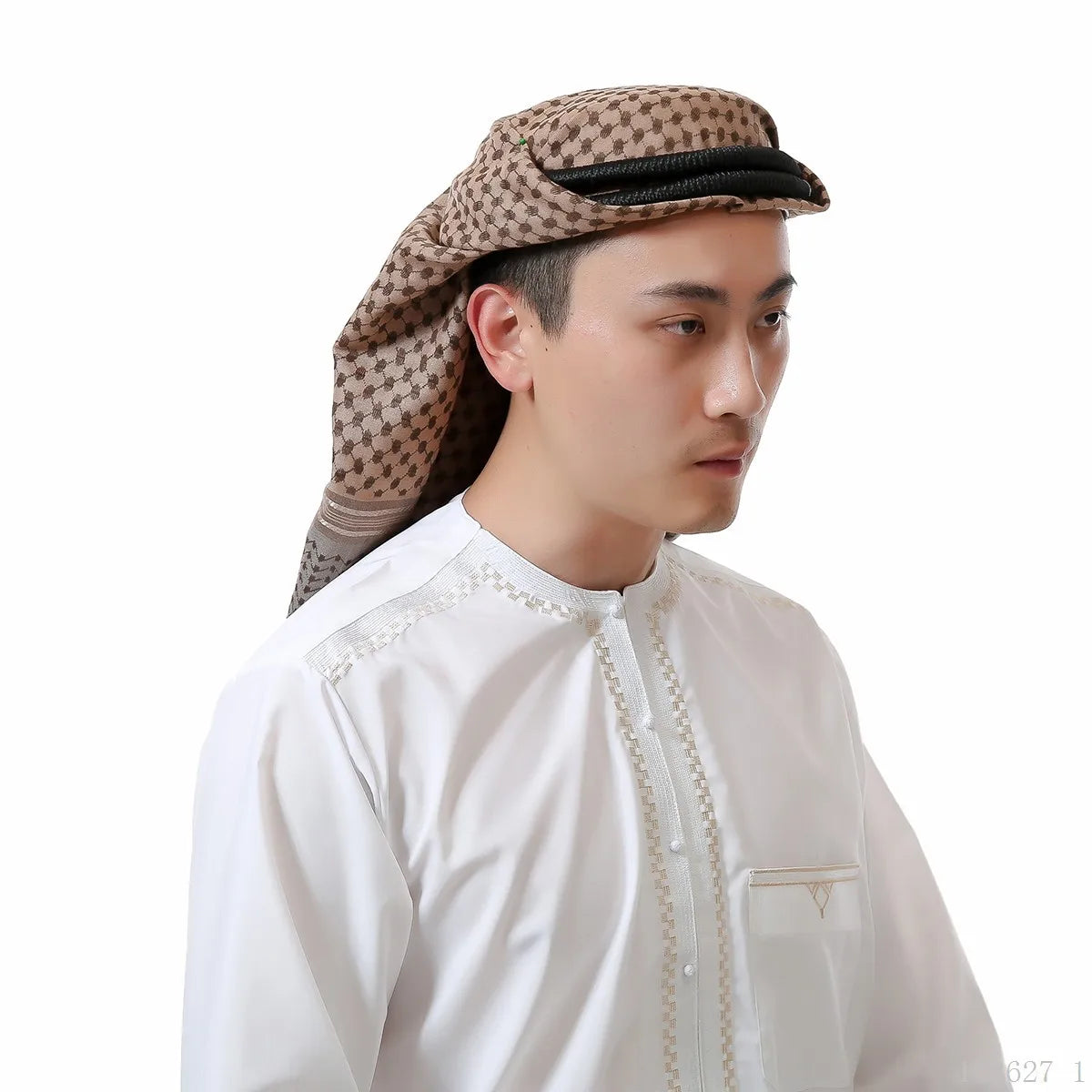 Men Muslim Head Scarf Saudi Arab Dubai Traditional Islamic Clothing Male Headscarf Hijab Plaid Turban Shemagh Gutra Prayer Wear