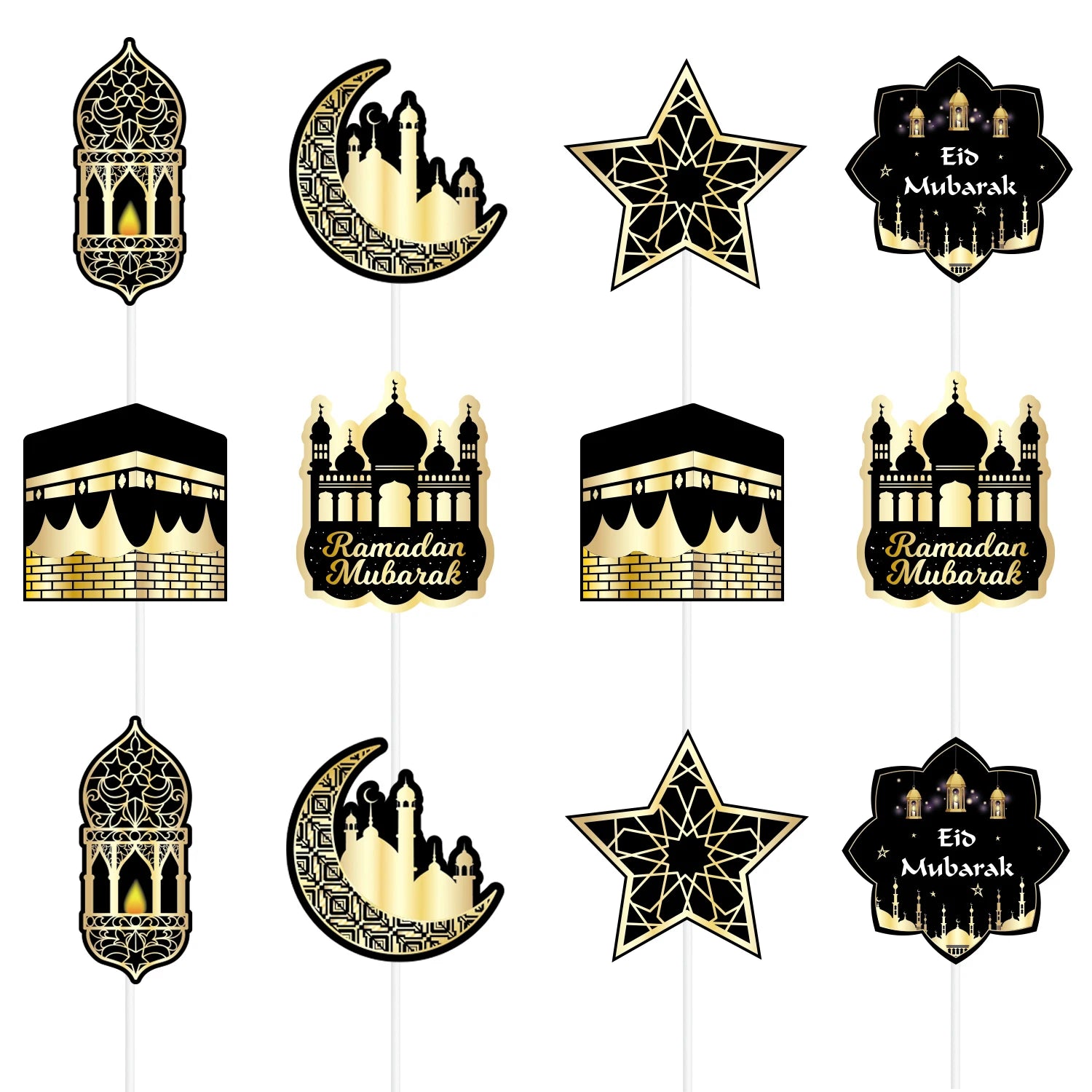 Eid Mubarak Banners Ramadan Mubarak Kareem Decorations Hanging Swirls Streamer Moon Star Party Decor lslam Muslim Party Supplies