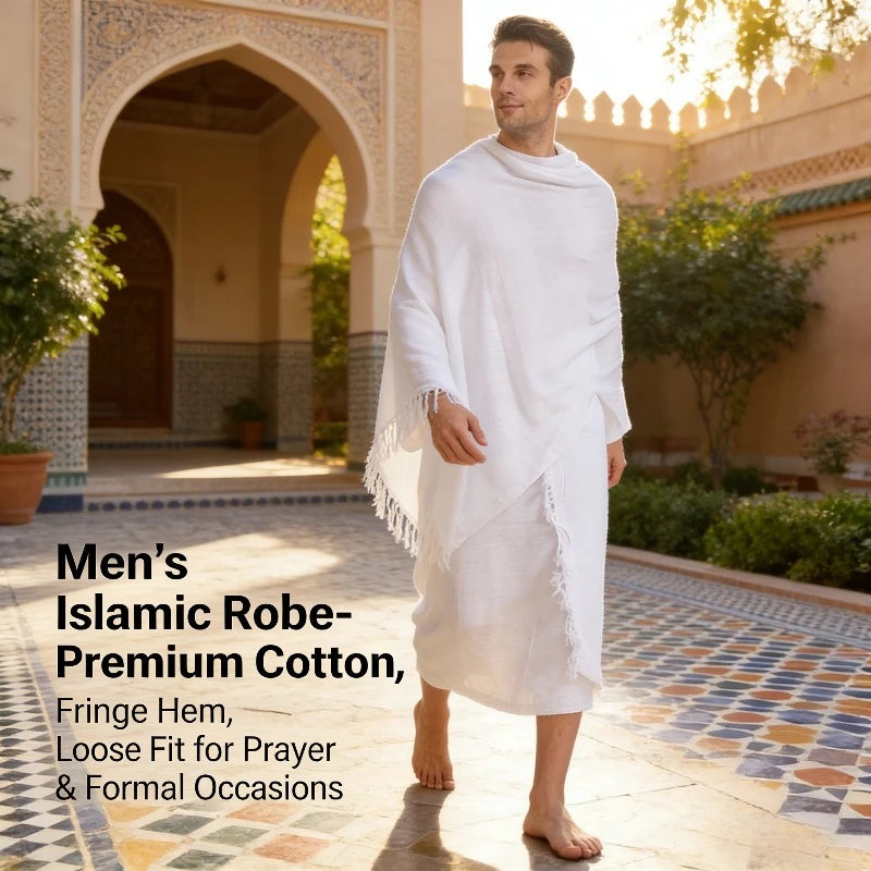 2026 Makkah Pilgrimage Scarf & Ihram Set for Men Two-Piece Outfit