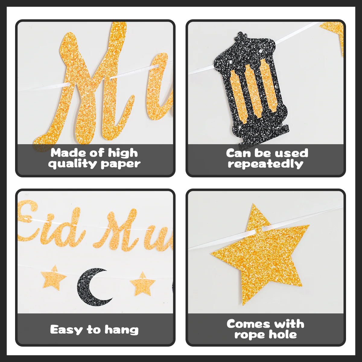 Eid Mubarak Ramadan kareem Banner Pull The Flag Eid Ramadan Decor For Home 2025 Ramadan Muslim Islamic Party Decor Supplies