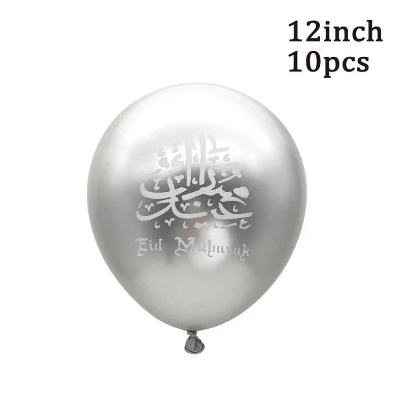 10Pcs Eid Umrah Mubarak Latex Balloon Ramadan Kareem Festival Muslim Islamic Ramadan Party Eid Al-Firt Home Decoration Supplies