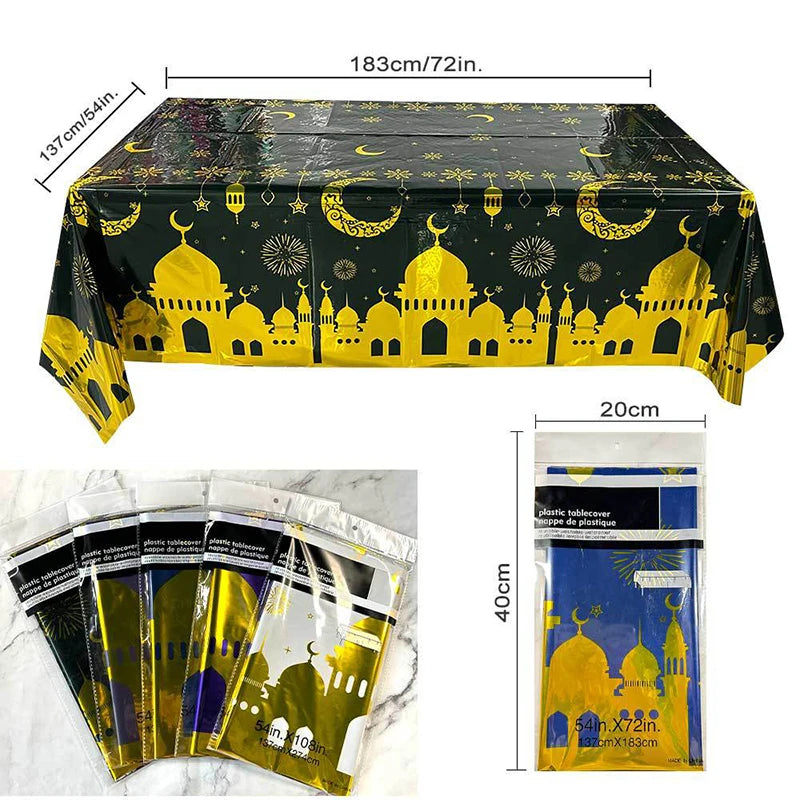 Ramadan Decoration 2026 Featival Backdrops Hanging Cloth Decorations Islam Muslim Accessories Eid Mubarak Tablecloth Decoration