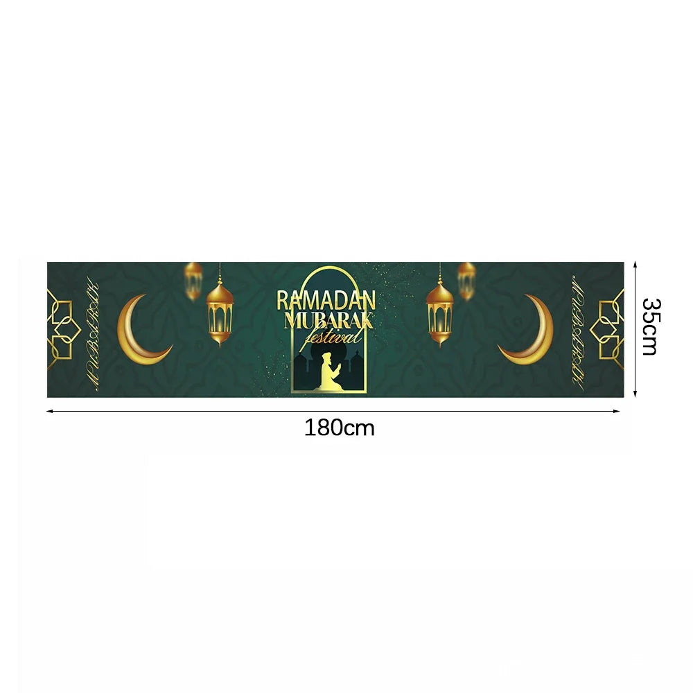 Ramadan Table Runners Eid Mubarak Moon Star Tablecloths Decoration Eid Party Table Decorations Islamic Muslim Party  2026