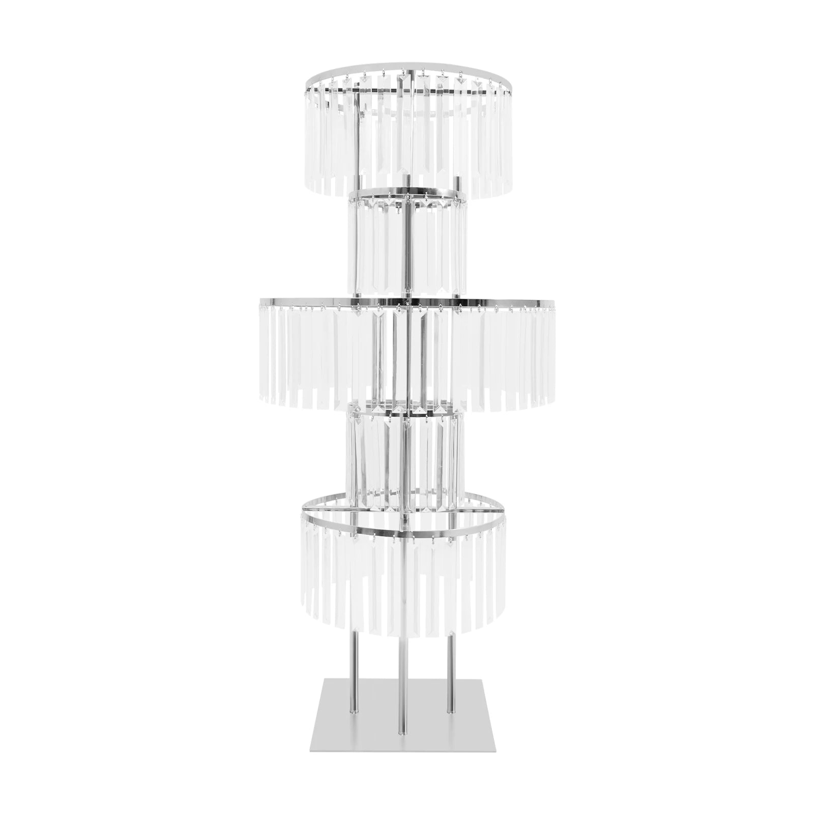 2PCS 5-tier Crystal Flower Stand Wedding Centerpieces Crystal Vases Premium Display Shelf for Party Table Decor Gold/Silver