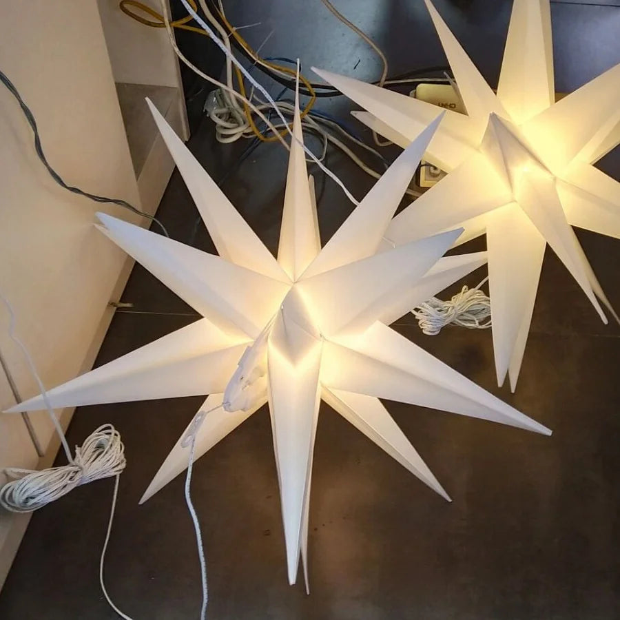 35/45/58CM Christmas Moravian Star Light Moravian Tree Top 3D LED Hanging Star Lantern Fairy Light For Holiday Wedding Decor