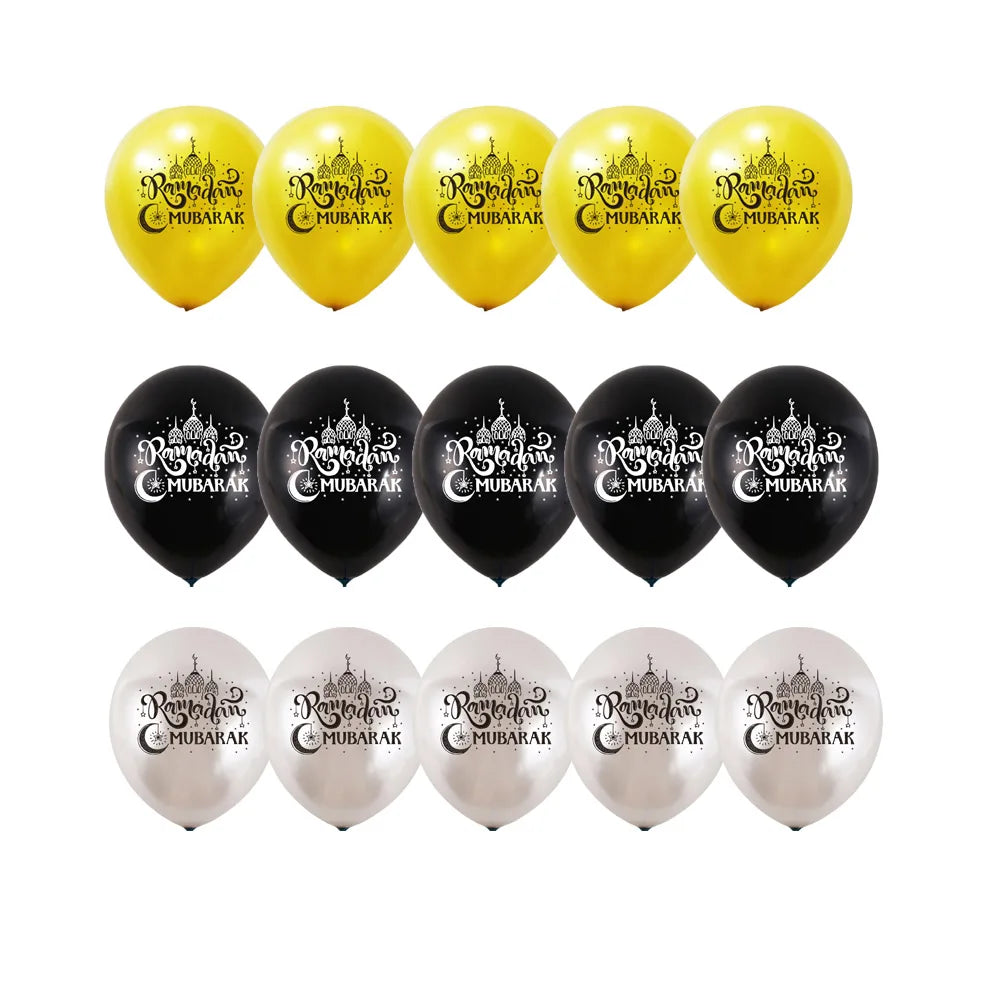 Eid Mubarak Balloons Eid Balloons for Eid Decorations Home Eid Mubarak Banner Moon Star Balloons for Eid Al Fitr Eid Decorations