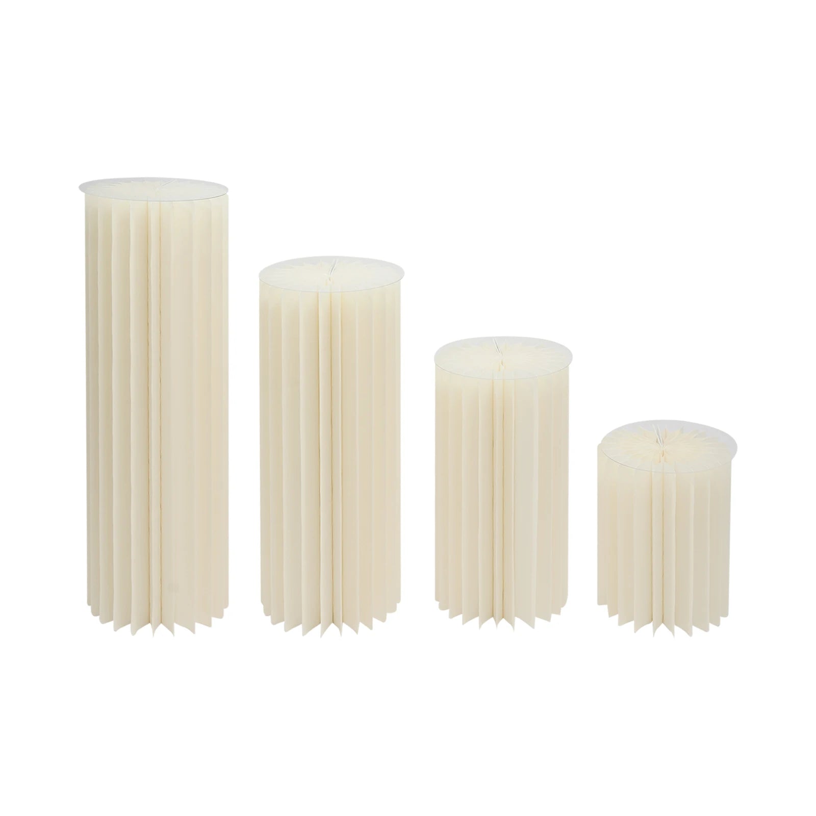 4PCS Wedding Party Flower Stand Cylinder Foldable Cardboard Centerpiece Dessert Table Columns Display Stand 40+60+80+100cm
