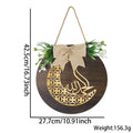 Elegant Ramadan Kareem Wreath Wooden Sign Eid Mubarak Door Hanger Plaque Wall Door Islam Eid Mubarak Muslim Home Window Decor