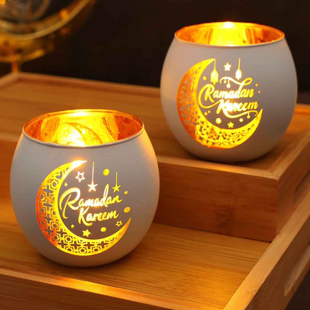 Ramadan Kareem Candle Holders Ramadan Decorations for Home 2026 Eid Al-Fitr Gifts Islamic Muslim Eid Al Adha Party Supplies