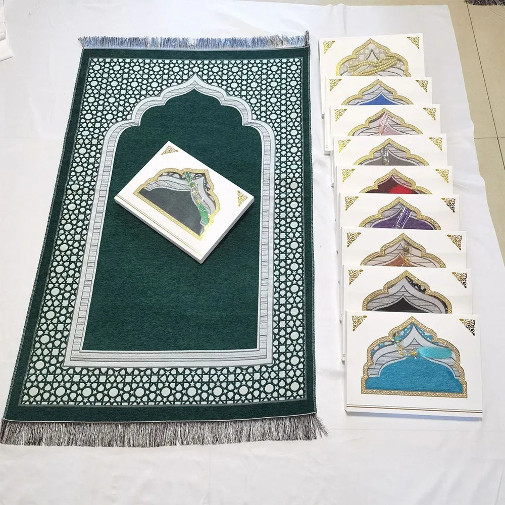 Printed Floor Mat 70x110cm Muslim Prayer Rug Non-slip Foldable Islamic Prayer Mat Rectangle Ethnic Style Janamaz Sajadah Eid