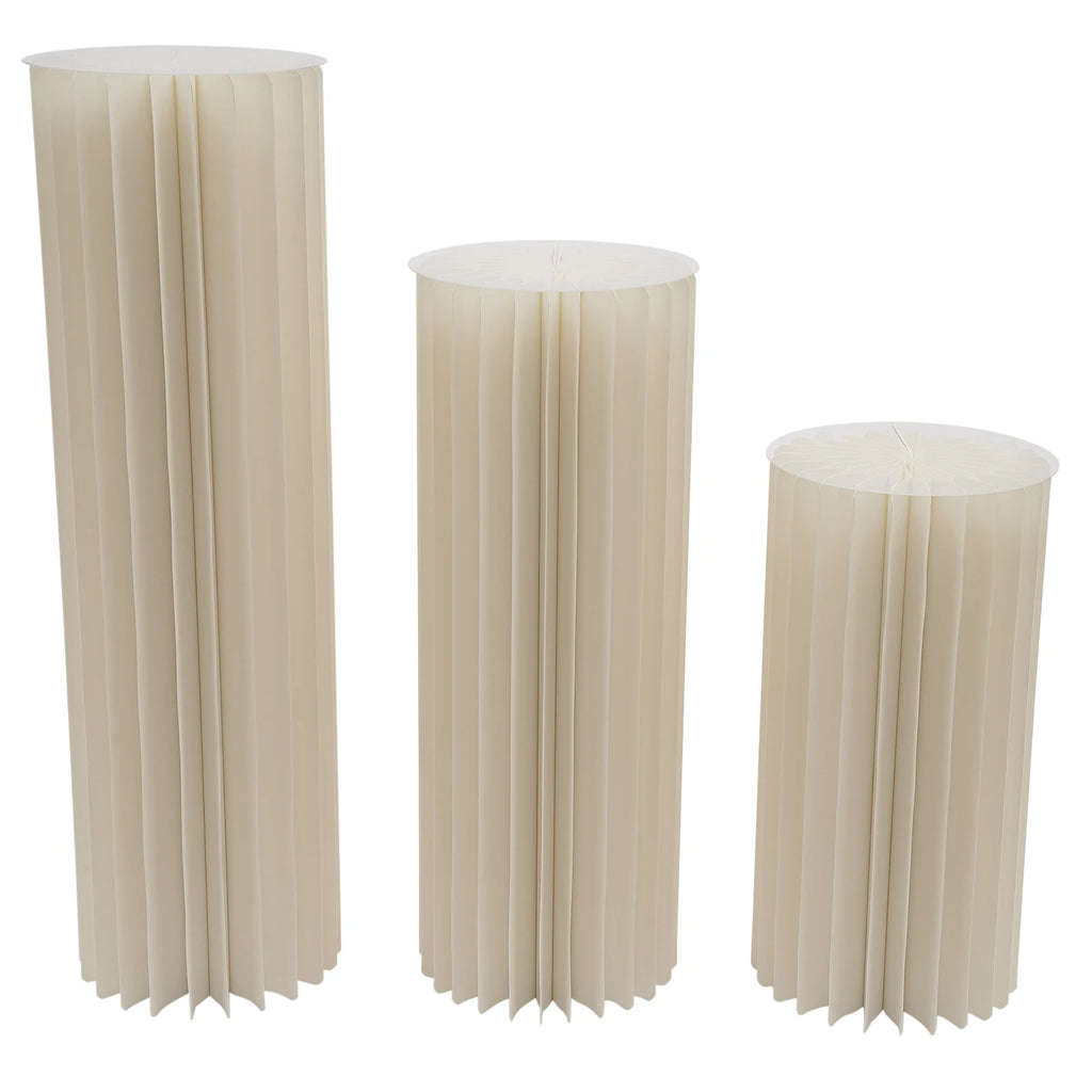 3pcs/2pcs Foldable Cardboard Centerpiece Display Cylinder Flowers Stand Columns Display for Wedding Party Garden Decoration