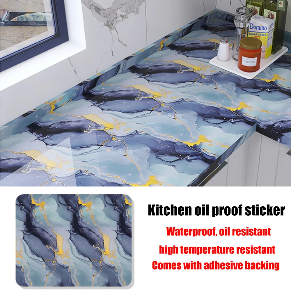 40cm New Kitchen Oil-proof Wall Stickers Self-adhesive Stain-resistant High Temperature Kitchen Countertop Protective Wallpaper