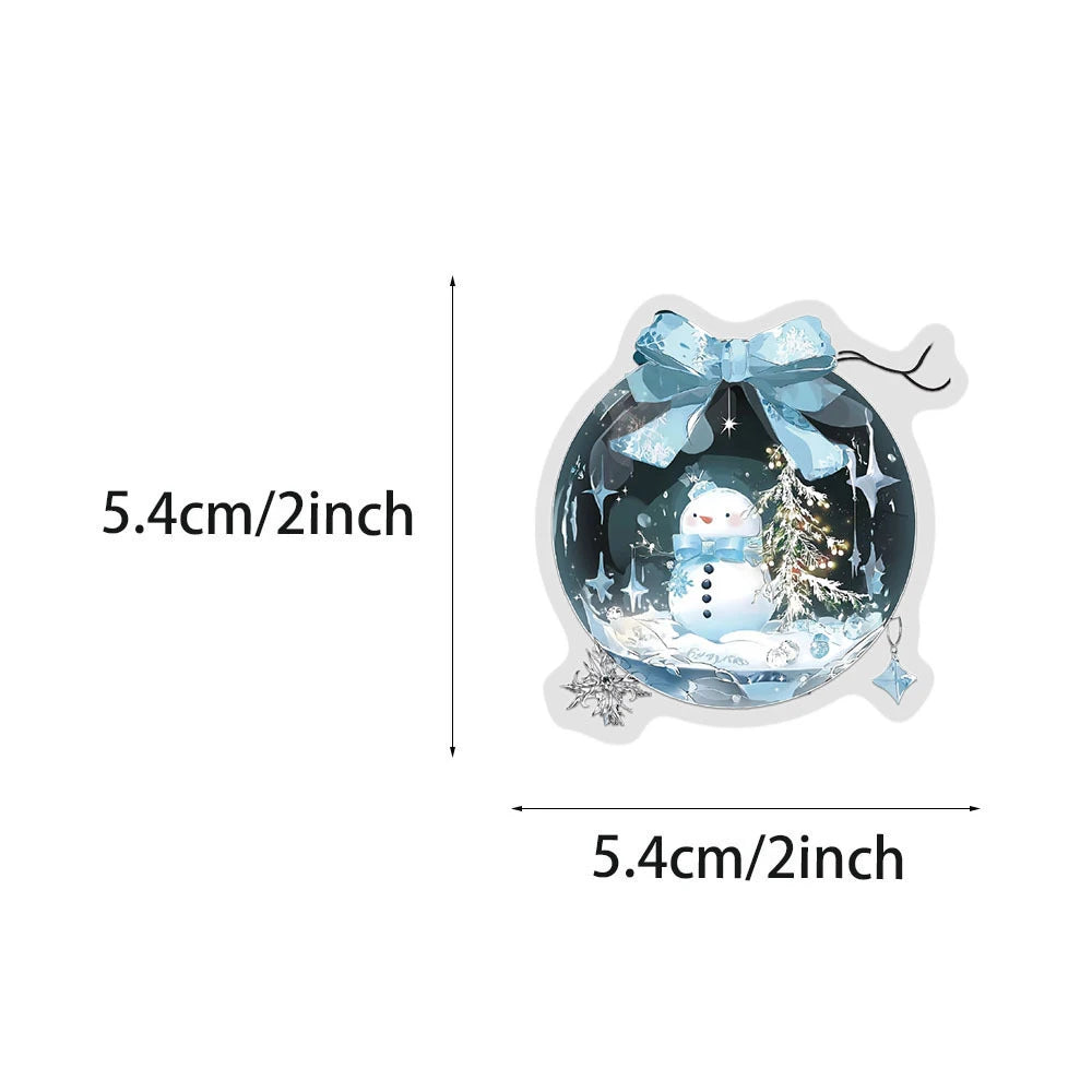 10/30/50pcs Cute Cartoon Winter Theme Stickers Transparent Vintage Aesthetic Graffiti Decals Luggage Notebook Phone Sticker Toy