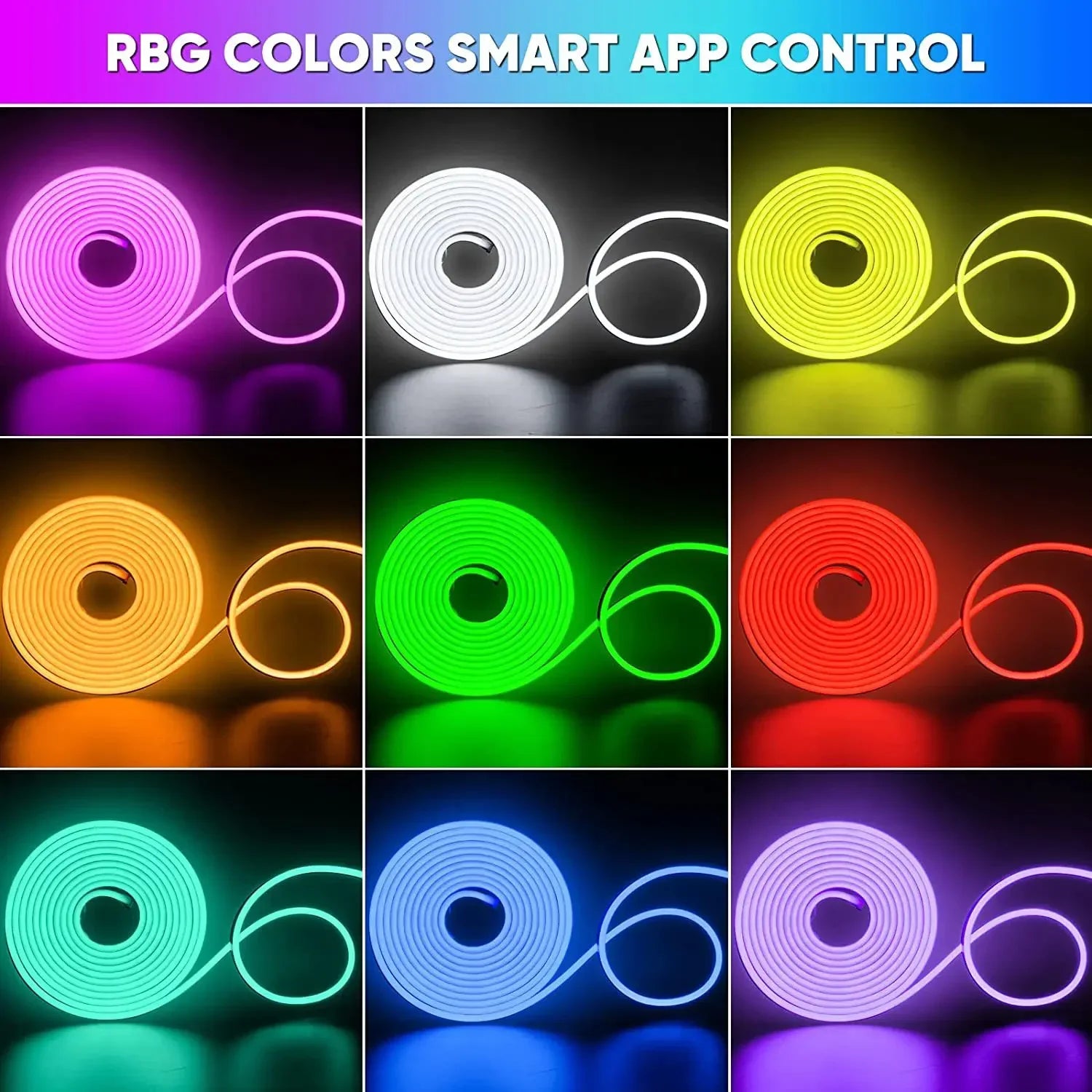 RGB Neon Strip Light 5V USB Neon Rope Light App Remote Control Waterproof Flexible Silicone Strip Light for Indoor Outdoor Decor