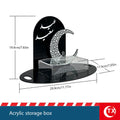 Ramadan Acrylic Dessert Serving Stand Crescent Moon, Elegant Tabletop Display for Sweets, Treats & Entertaining Guests