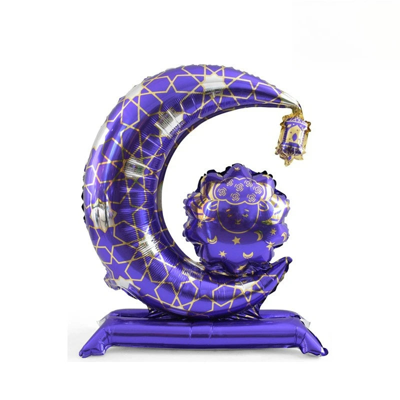 1/2-Piece Standing Eid Moon Sheep Balloon Set Eid Decorations for Moon Festival Gatherings & Parties Ramadan Photo Props