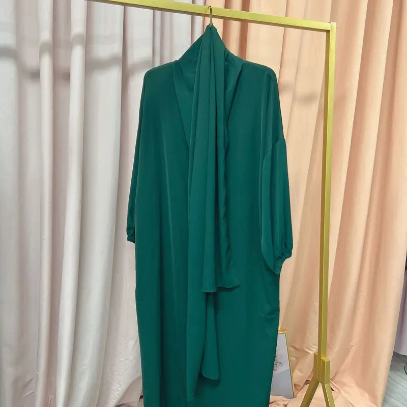 Ramadan One Piece Muslim Prayer Garment Women Hijab Abaya Maxi Dress Khimar Burqa Islamic Clothing Overhead Arab Robe