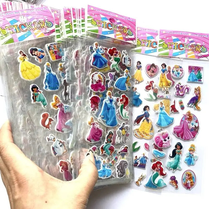 6/12PCS Princess Snow White Stickers For Kids Funny Toys Cartoon Cute Anime cute Stickers