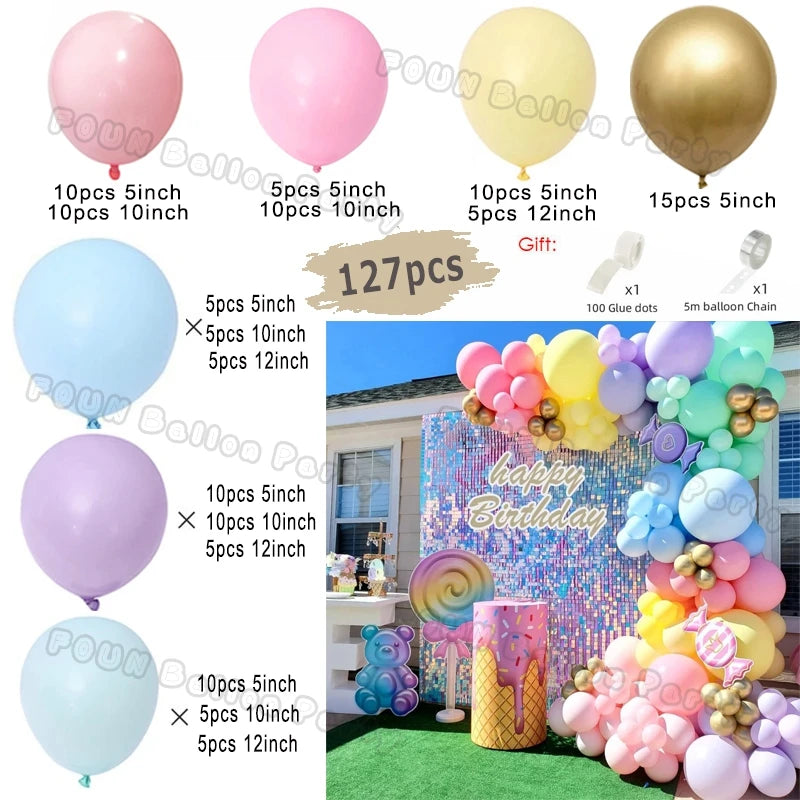 Butterfly Balloon Garland Arch Kit Macaron Purple Pink Orange Balloon Girls Birthday Party Wedding Anniversary Event Decoration