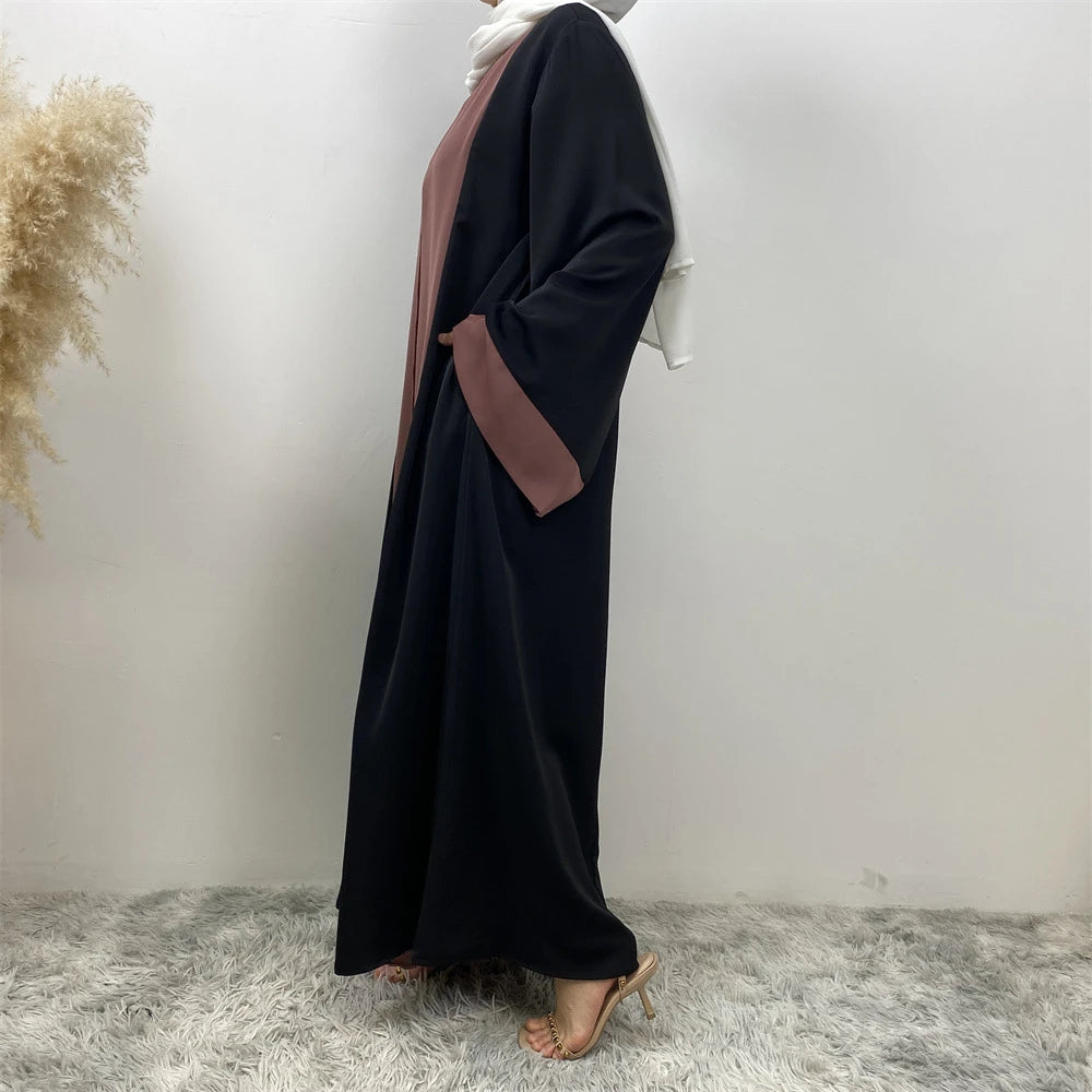 Ramadan Eid Luxury Splicing Two-Piece Style Abaya for Women – Dubai Kaftan Modest Islamic Dress Marocain Femme