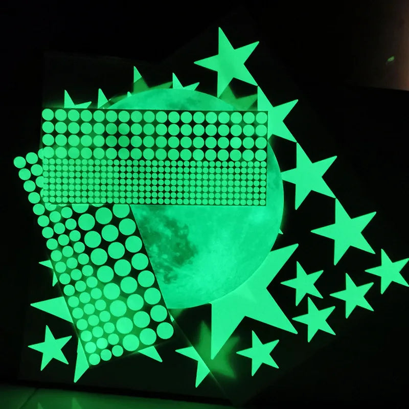 Luminous Moon Stars Wall Stickers for Kids room Bedroom Decor Glow in the dark Earth Wall Decals Noctilucent Stickers Home Decor