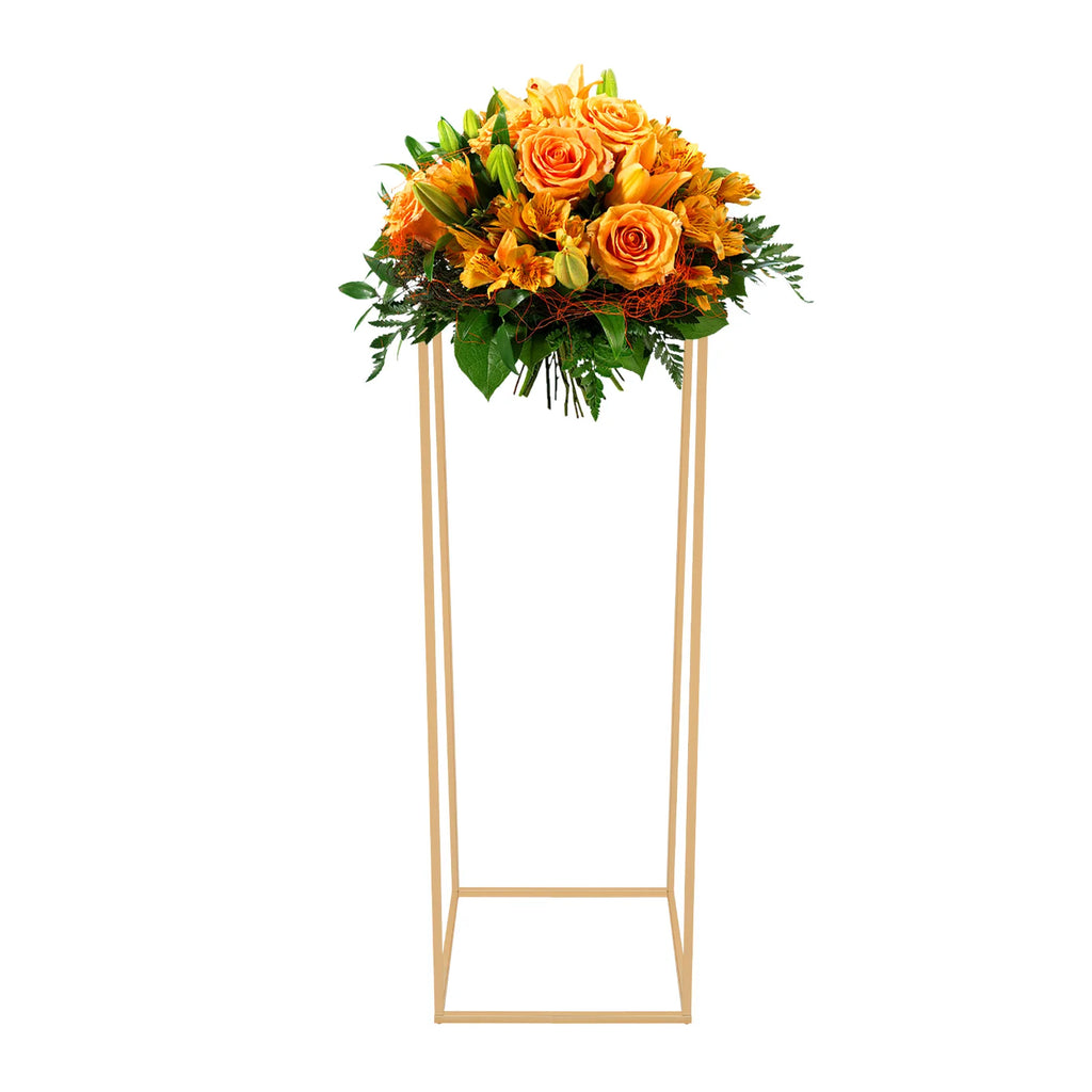 Wedding Flower Stand,Gold Metal Floor Stand Column Vase Flower Stand for Centerpiece Event Decorations Easy Assembly and Storage