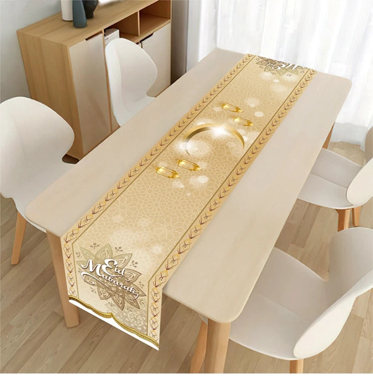 Ramadan Table Runner Eid Mubarak Decoration 2026 for Home Ramadan Kareem Ramadan Mubarak Islamic Muslim Party Eid Al-Fitr Gifts