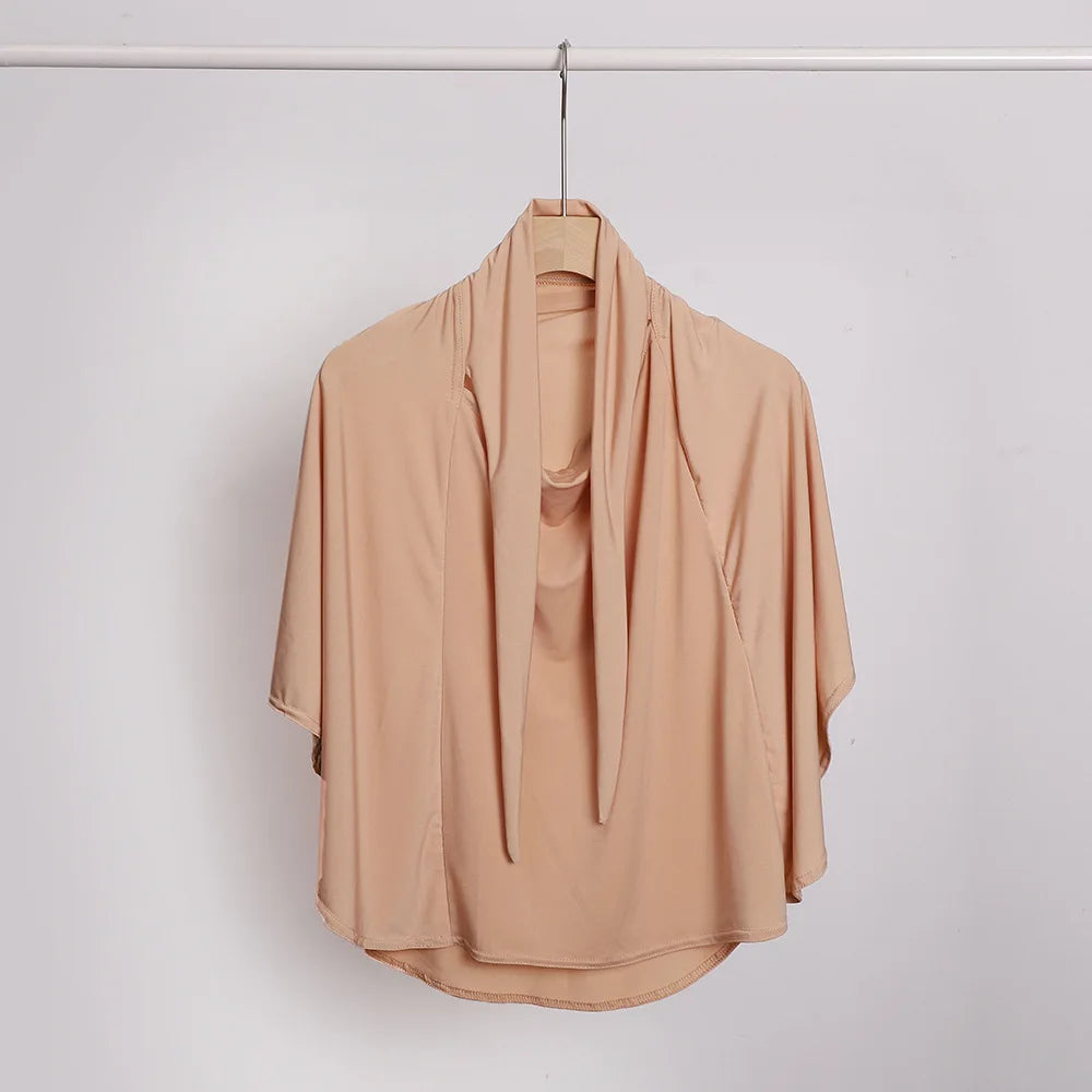 Ramadan Spring Summer Breathable Ironless Hijabs Long Instant Hijab Woman Ready To Wear With Face Masks Ready to Wear Hijabs