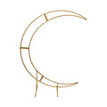 7ft Gold/White Metal Crescent Moon Wedding Arch Stand Curved Flower Balloon Frame 5kgLoad-bearing Capacity Plant Climbing Stand